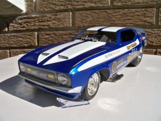 18 Autoworld 1971 Ford Mustang Blue Max Supercharged Funny Car