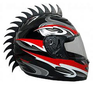 Motorcycle Helmet Mohawk Spikes Sawblade Warhawk Motorcycles motox ATV