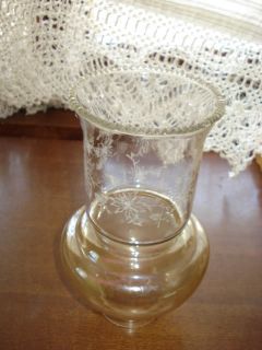 Antique Victorian Glass Oil Gas Lamp Shade Etched RARE