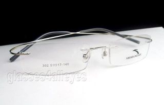 Silver Eyeglass Frame Flexible Light Brand New Rimless