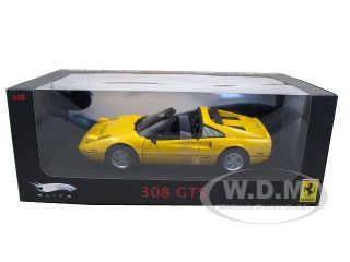 Brand new 118 scale diecast model of Ferrari 308 GTS Yellow Elite