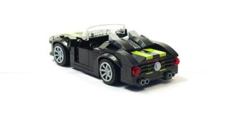 Lego Custom Black Sports Car w Lime City Town 10218 10211 8402 7498