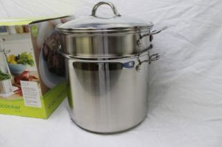 Food Network 12 Qt Quart 4 Piece PC Stainless Steel Multi Cooker