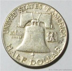 1956 P Franklin Half Dollar 90 Silver United States Coin Fifty Cent 50
