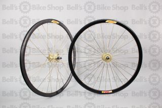 Velocity Deep V Black and Gold 700c Bladed Wheelset Track Fixed Gear
