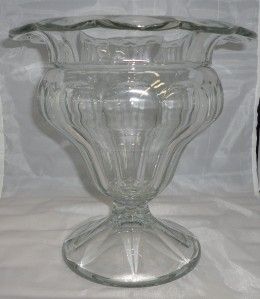 Antique Heisey Glass 352 aka No 4 Flat Panel Drop Flange Vase 9 RARE