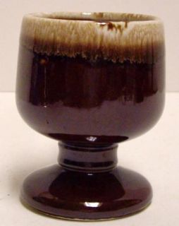 Vintage McCoy Glazed Brown Drip Pedestal Coffee Tea Mug Cup 7075 USA