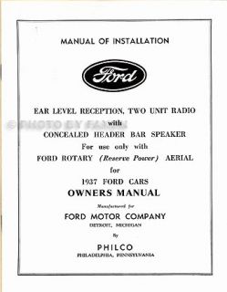 1937 Ford Radio Installation and Owners Manual 37