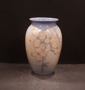 Rookwood Porcelain Vase With Dogwood Blossoms, Kataro Shirayamadani