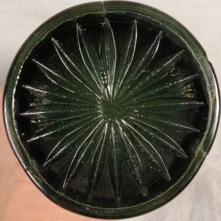 L465P 1910 Green Carnival Glass Swung Vases Northwood Feathers