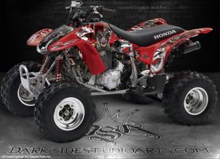 Honda 2005 2007 TRX400EX 400EX ATV Graphics The Jesters Grin Red