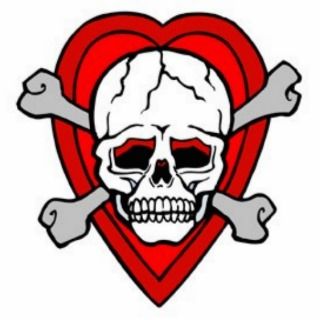 Skull and Crossbones with Heart Tattoo Photo Cut Out