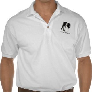 Custom Logo, Border Collie, Dog Business Polo T shirt