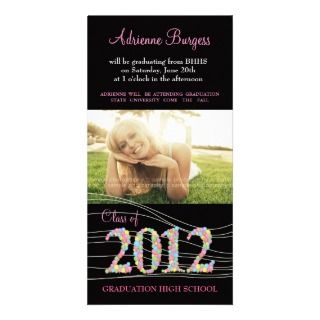 Class of 2012 High School Modern Graduation Invite Photo Card Template
