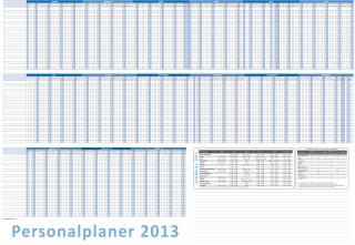 Urlaubsplaner 2013 für bis zu 22 Mitarbeiter, extra groß 100 x 70cm