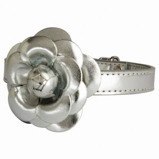 The Flower Dog Collar by LazyBonezz   Silver