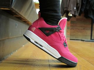 Nike Air Jordan 4 IV GS Voltage Cherry Pink Love Heart 487724 601 Girl