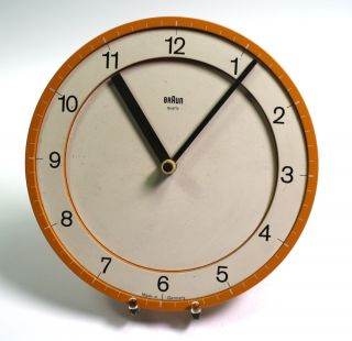 Designklassiker Braun Uhr ABK 30   Dietrich Lubs   orange/weiss