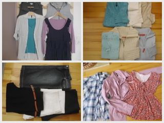 modernes Bekleidungspaket Damen 24 Teile Hosen Jacken Blusen Shirts Gr