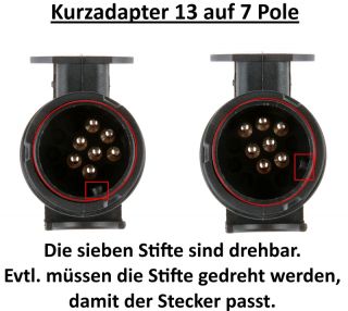 KFZ Adapter für Anhängerkupplung 13 auf 7 polig 12V
