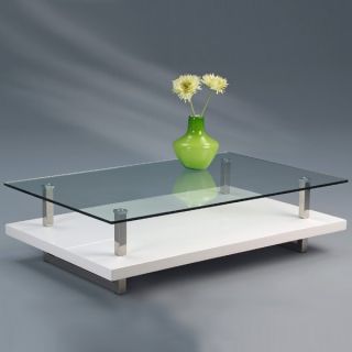 Couchtisch Beistelltisch Tisch Wohnzimmertisch Glas NADJA 1 Weiss