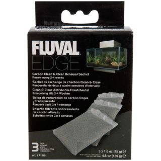 Fluval Edge Carbon Clean & Clear Renewal Sachet  3 pack   Filter Media   Fish