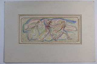 Gemälde Aquarell Orientalische Tänzerinnen ~1920/40