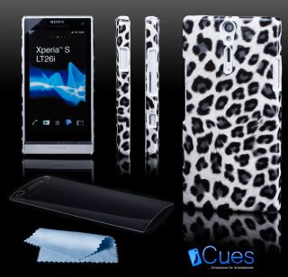 Sony Xperia S LEOPARD Cover WEISS + DISPLAY FOLIE Schutzhülle Hülle