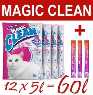 12 x 5  60 liter Vitakraft Magic Clean Hygiene Streu Katzenstreu