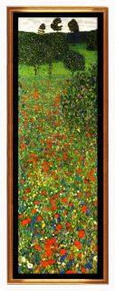 GUSTAV KLIMT BLUMENWIESE LEINWAND IM RAHMEN 30x93 CM 2