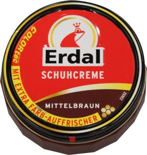 69EUR/100ml) Erdal Schuh Creme Dose Mittel Braun 75ml