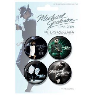 Michael Jackson Button Set 1958 2009 (blue)   4er Set 