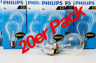 Philips Glühlampe Glühbirnen Lampe Leuchte Glühbirne 60W E27 20er