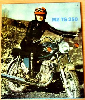 Blechschild MZ TS 250 Oldtimer bike CROSS Gelaendemaschine DDR