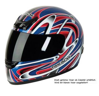 Takachi Motorrad Helm TK37 TK 37 schwarz blau rot   L 