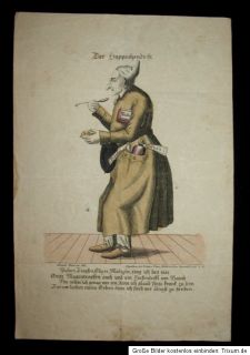 c1840 Hypochondrie Hypochonder Hyperchondriac Medizin Karikatur Kolor