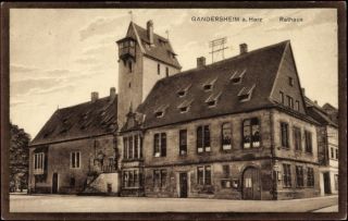 Ak Bad Gandersheim Harz, Blick auf das Rathaus, Portal