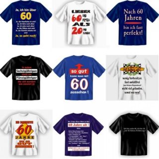 Auswahl Sortiment T Shirt Geschenk zum 60. Geburtstag