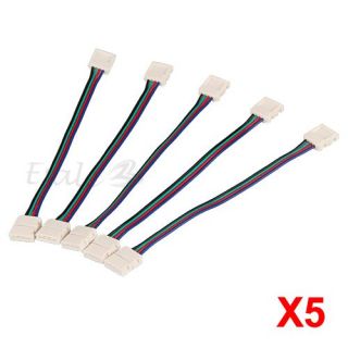 5X 4 Pin SMD LED RGB Schnellverbinder Stecker Verbinder 17cm Kabel