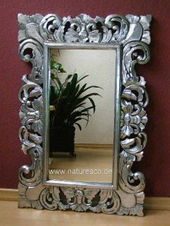 Spiegel Wandspiegel Barock Barockspiegel Silber 90x60cm