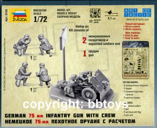 72 Zvezda 6156 WKII deutsche 75mm Infanterie Kanone Infantry Gun