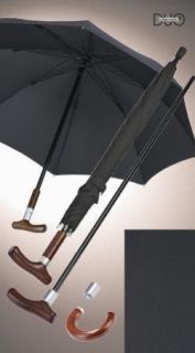 Stockschirm Safebrella DUO   Regenschirm Holz Gehstock   in schwarz
