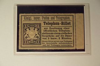 Altdeutschland/Bayern Telephon Billet Mi.Nr T.17a