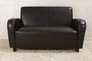 AMSTYLE Havanna Leder Design Sofa 2 Sitzer braun Couch