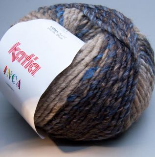 Katia Inca 112 hellbraun blau 100g Wolle