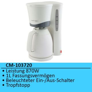 Kaffeemaschine 1L Thermo Kaffeeautomat unzerbrechliche geschäumte