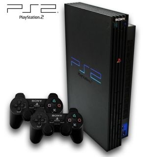 Playstation 2 Konsole schwarz inkl 2 Dual Shock Controller Zubehoer