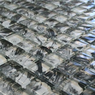 Glasmosaik Mosaik Fliesen Glasfliesen Grau Marmoriert