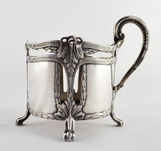Art nouveau WMF Teeglashalter versilbert jugendstil Tea glass holder