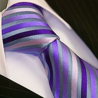  de LUXE Krawatte SEIDE Corbata Cravatta Dassen Cravate Tie 102 Lila